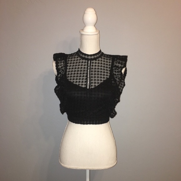 *SOLD* 3 for $30 Forever 21 Geo Crochet Crop Top - Picture 2 of 8